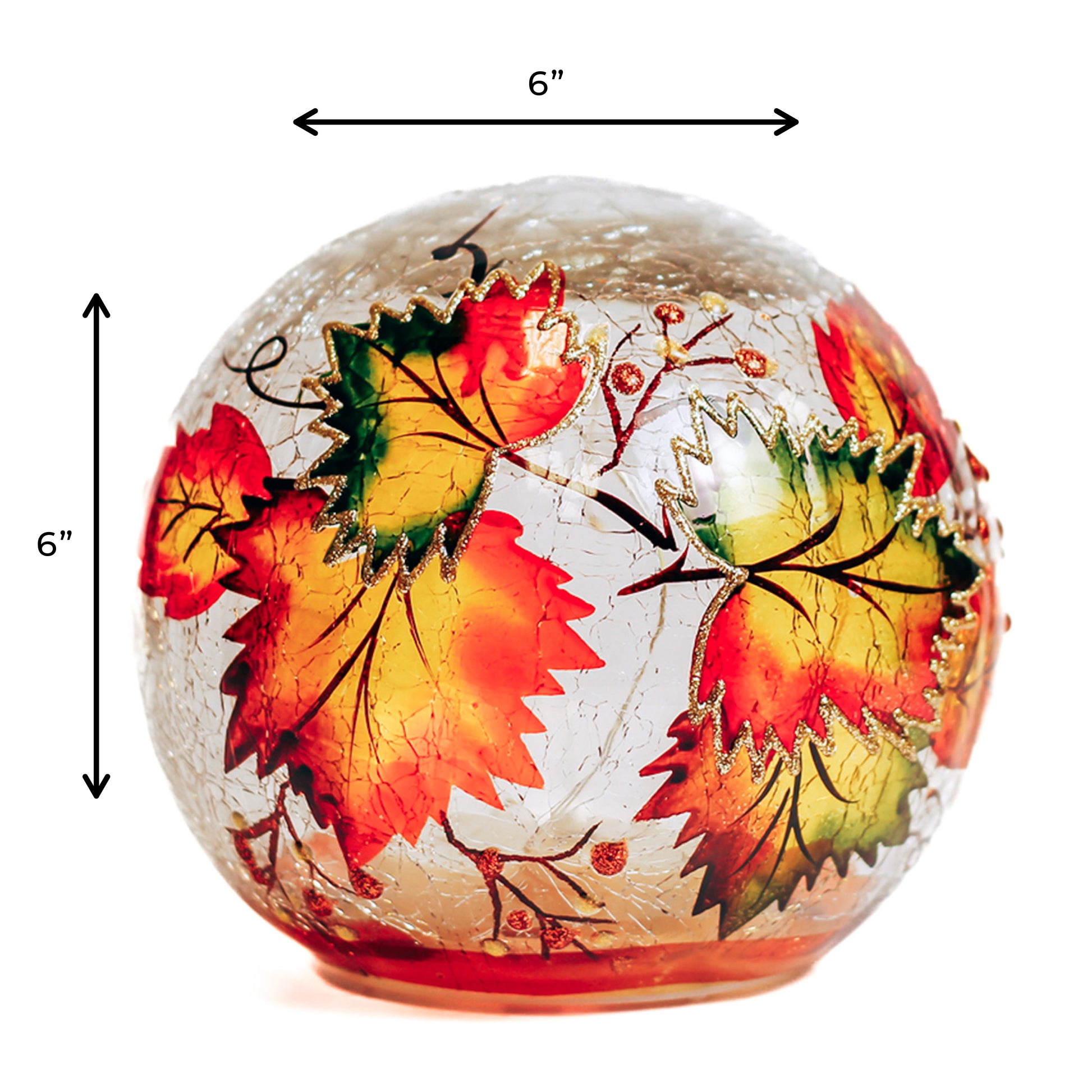 Fallen Leaves - Crackle Glass Orb