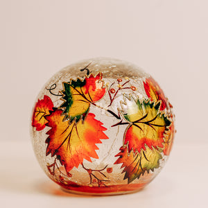 Fallen Leaves - Crackle Glass Orb