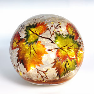 Fallen Leaves - Crackle Glass Orb
