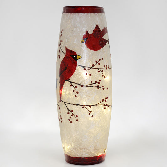 Cardinal - Crackle Glass Vase
