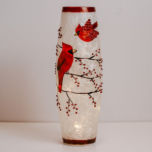 Cardinal - Crackle Glass Vase