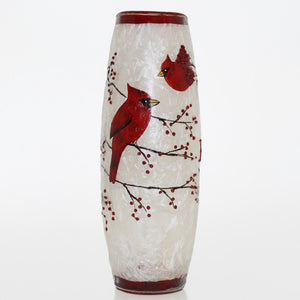 Cardinal - Crackle Glass Vase