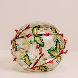 Holly Vines - Crackle Glass Orb