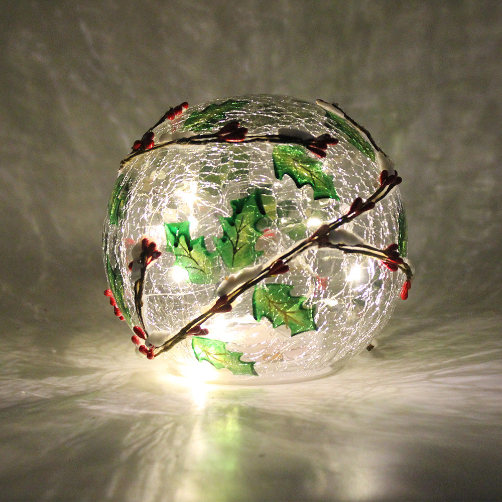 Holly Vines - Crackle Glass Orb