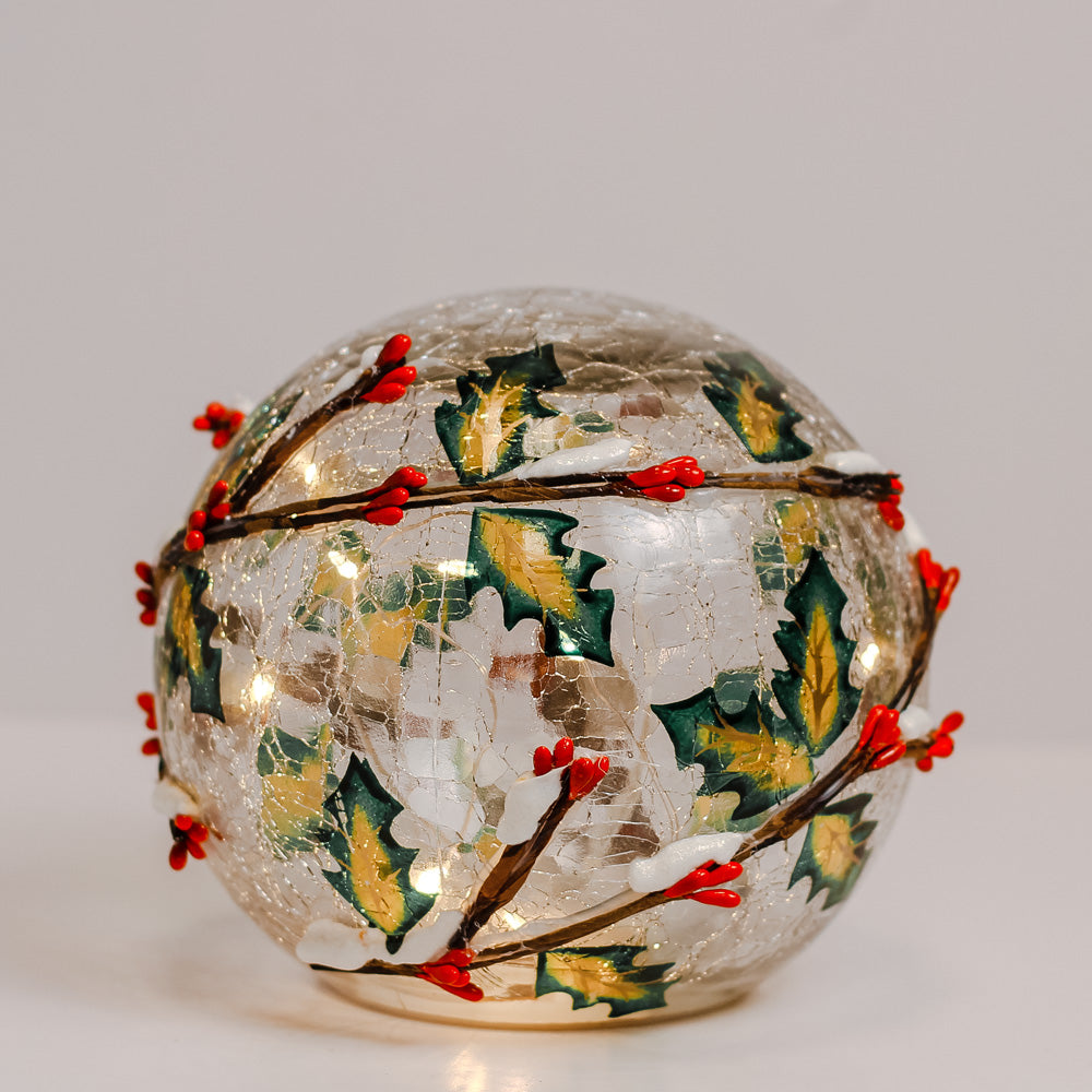 Holly Vines - Crackle Glass Orb