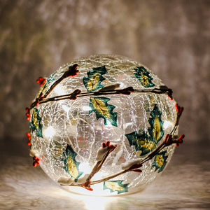 Holly Vines - Crackle Glass Orb