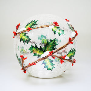 Holly Vines - Crackle Glass Orb