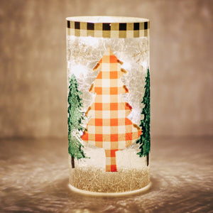 Plaid Tree - Crackle Glass Pillar