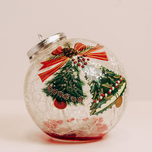 Tree Bell - Crackle Glass Ornament