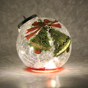 Tree Bell - Crackle Glass Ornament