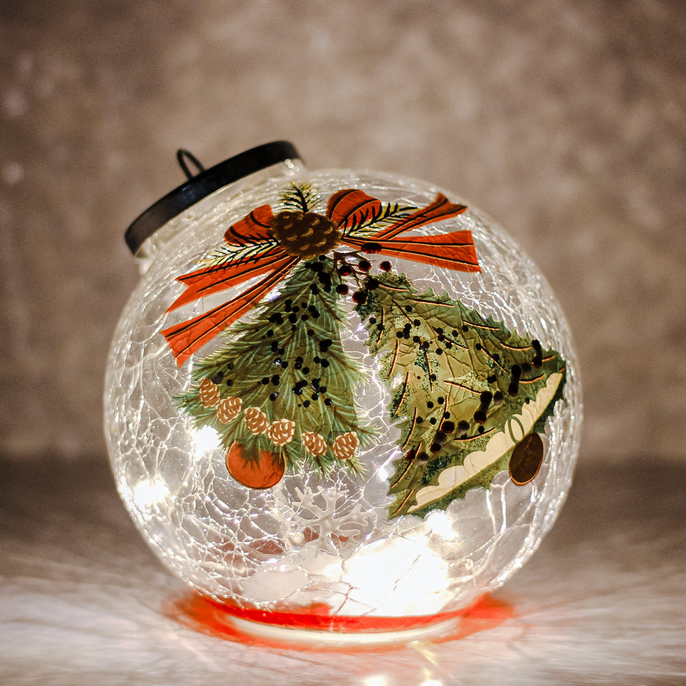 Tree Bell - Crackle Glass Ornament