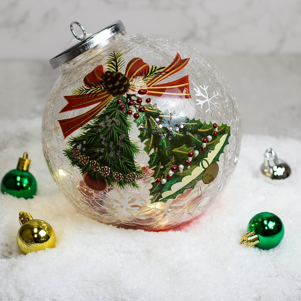 Tree Bell - Crackle Glass Ornament