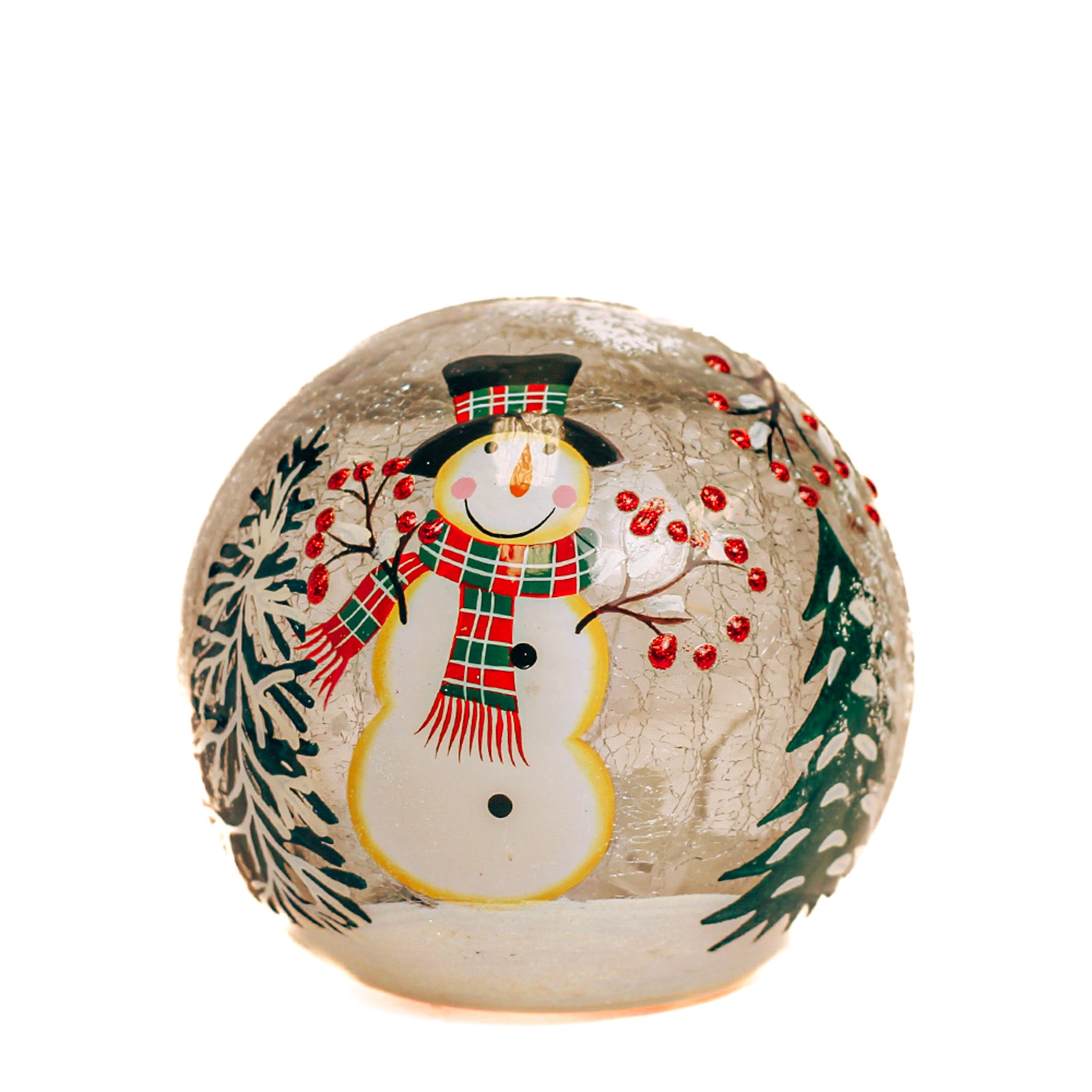 Frosty Vines Crackle Glass Orb | A Cheerful Giver