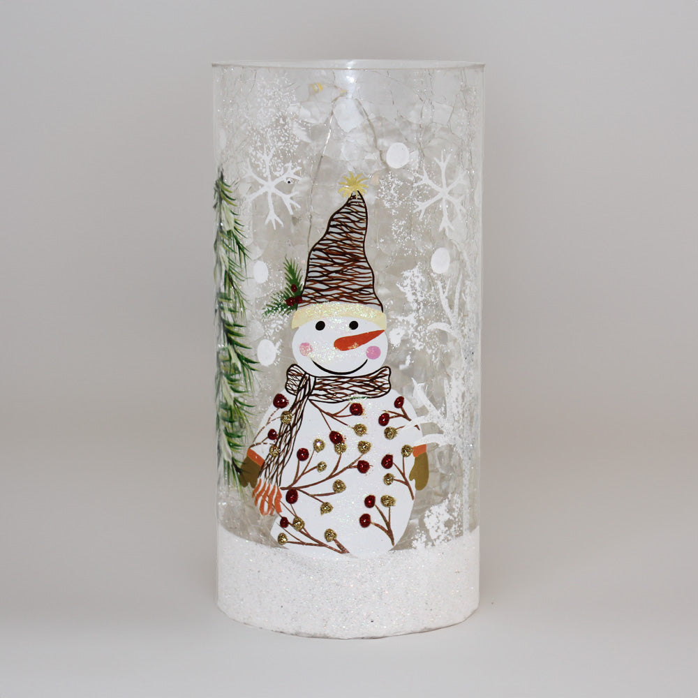 Frosty Woodland - Crackle Glass Pillar