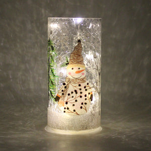 Frosty Woodland - Crackle Glass Pillar