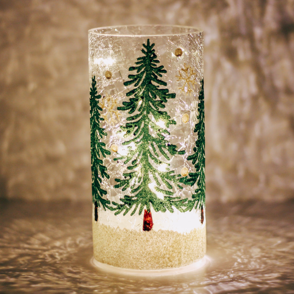 Shimmer Tree - Crackle Glass Pillar