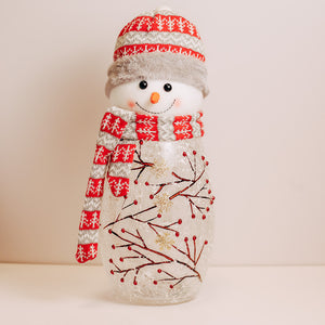 Vine Snowman with Winter Set Plush Red