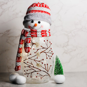 Vine Snowman with Winter Set Plush Red