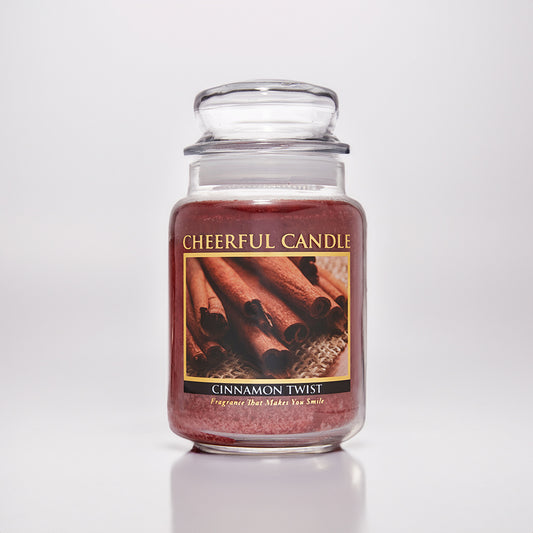 Cinnamon Twist Scented Candle -24 oz, Double Wick, Cheerful Candle