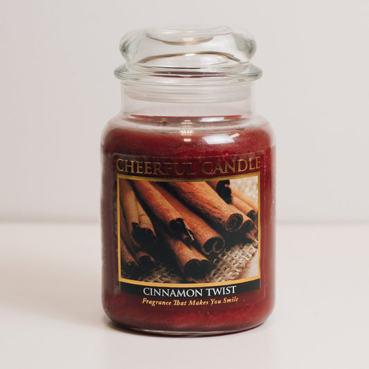 Cinnamon Twist Scented Candle -24 oz, Double Wick, Cheerful Candle