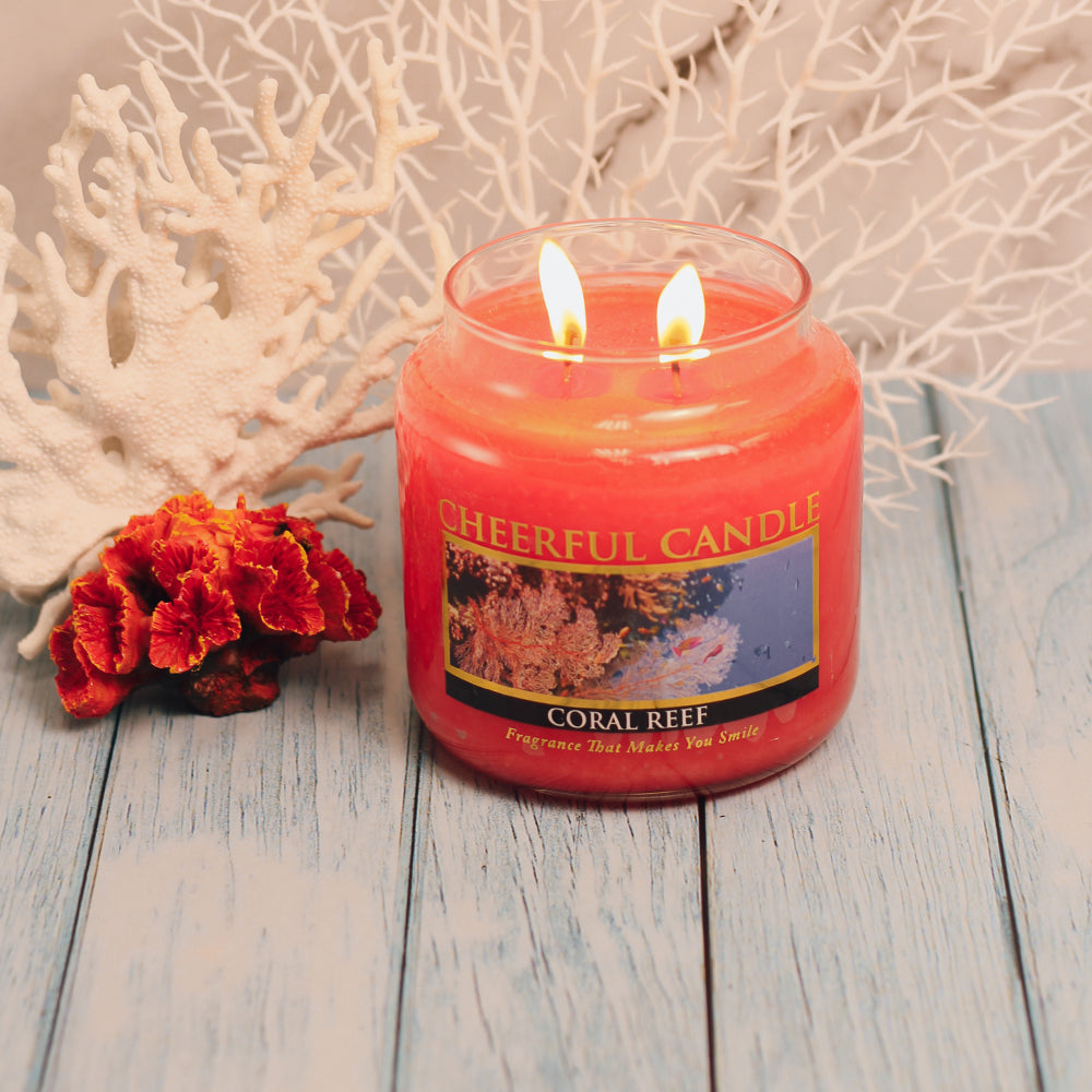 Coral Reef Scented Candle -16 oz, Double Wick, Cheerful Candle