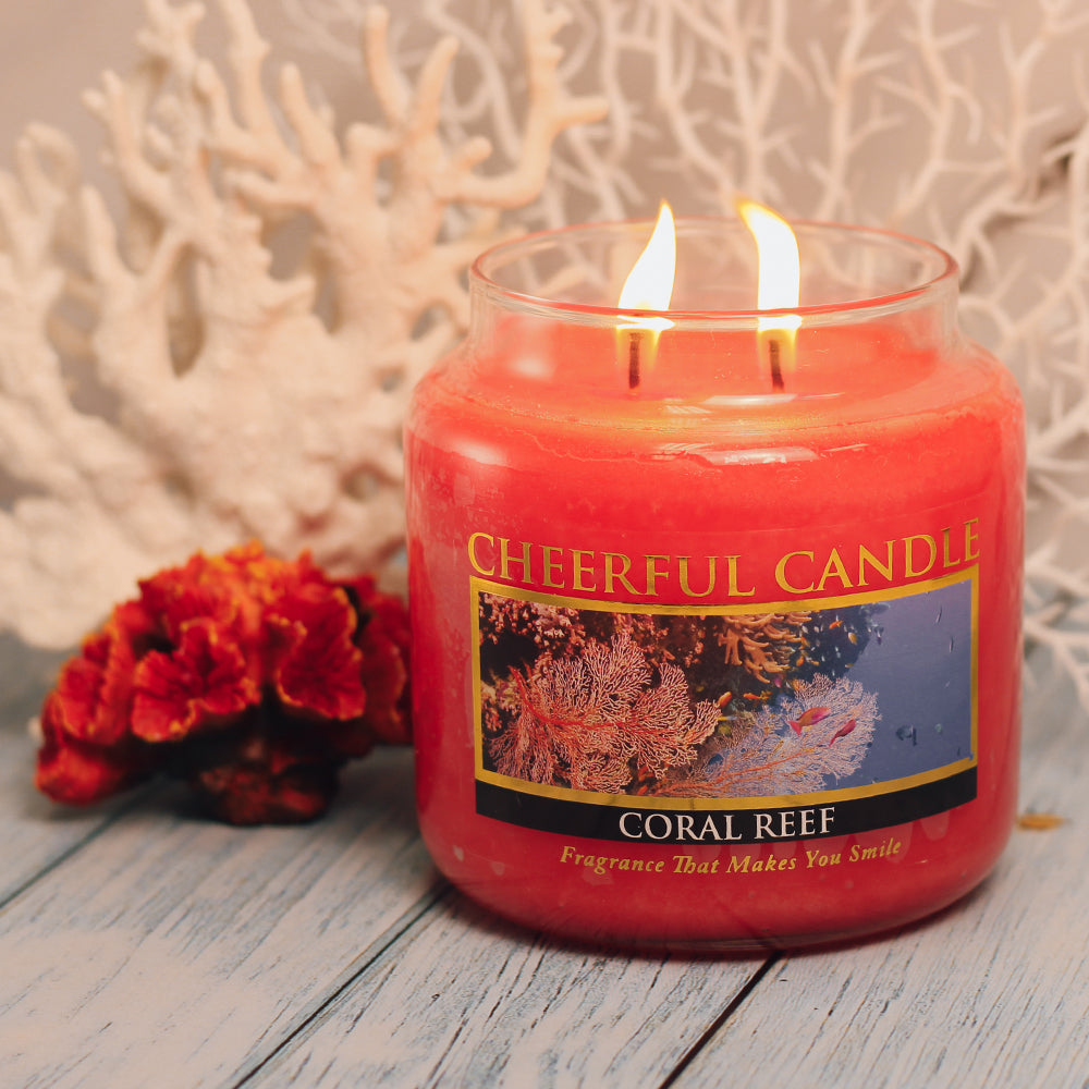 Coral Reef Scented Candle -16 oz, Double Wick, Cheerful Candle