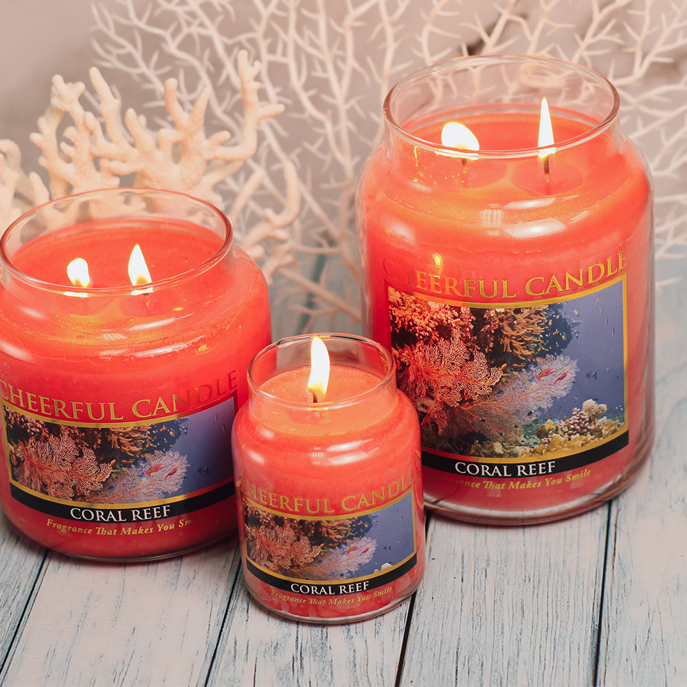 Coral Reef Scented Candle -24 oz, Double Wick, Cheerful Candle