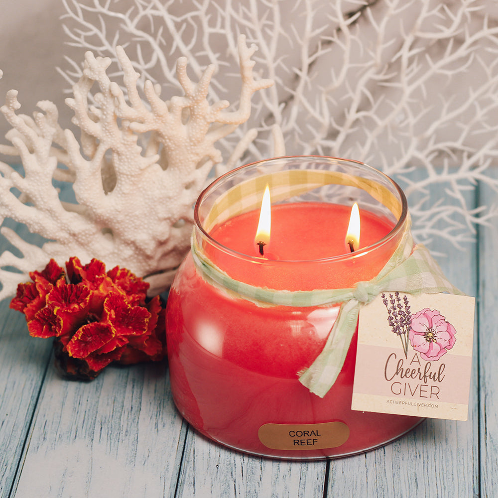 Coral Reef Scented Candle - 22 oz, Double Wick, Mama Jar