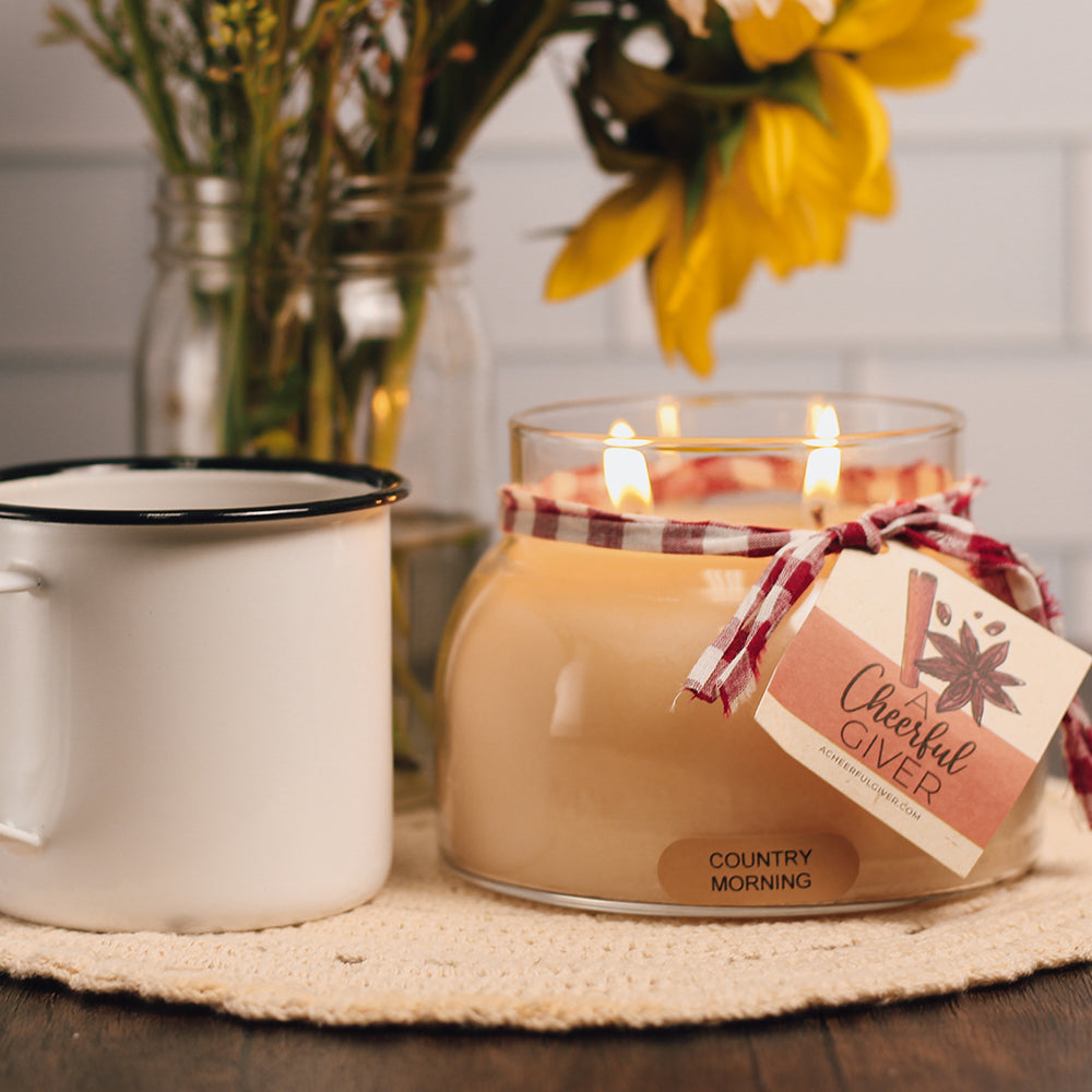 Country Morning Scented Candle - 22 oz, Double Wick, Mama Jar