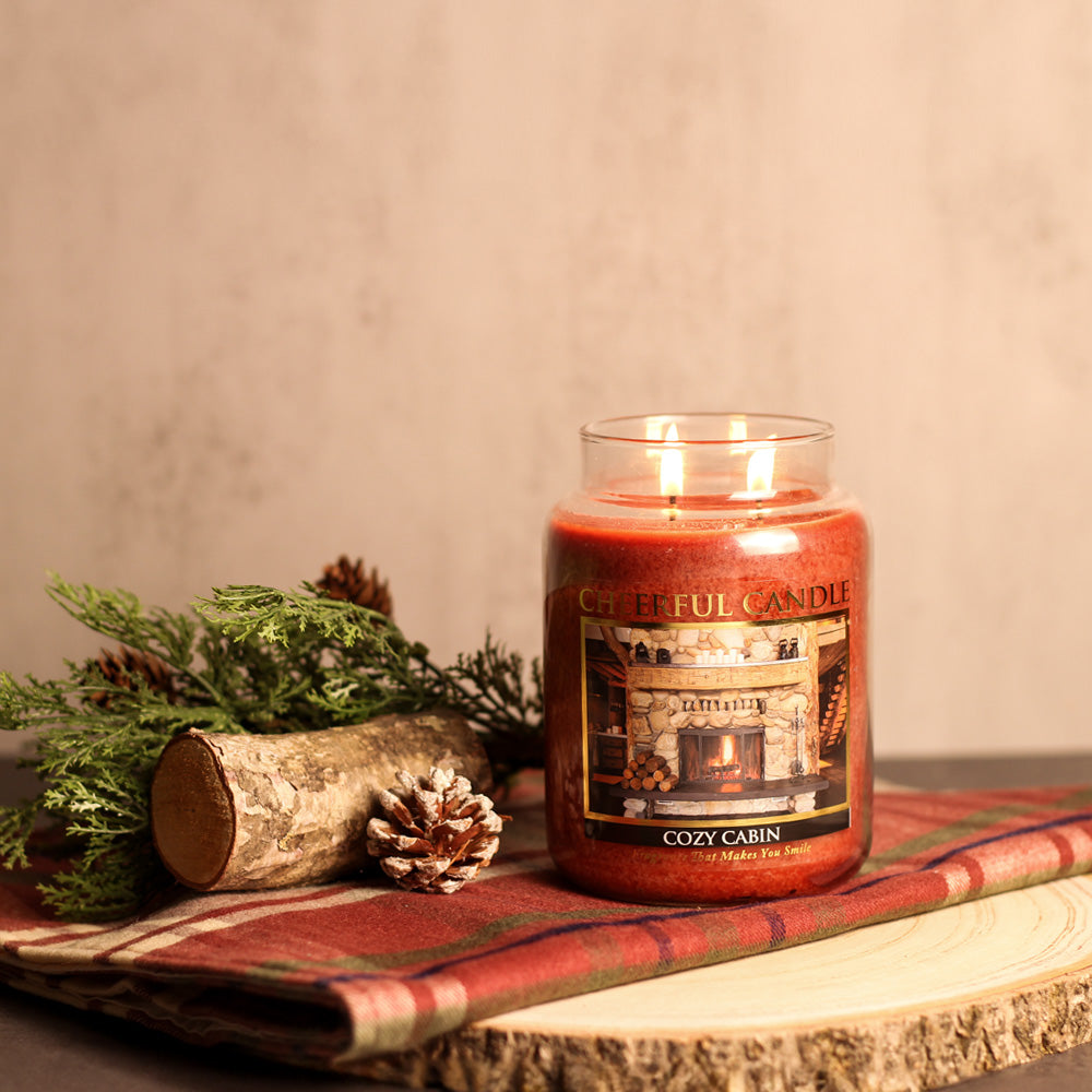 Cozy Cabin - 24 oz Cheerful Candle