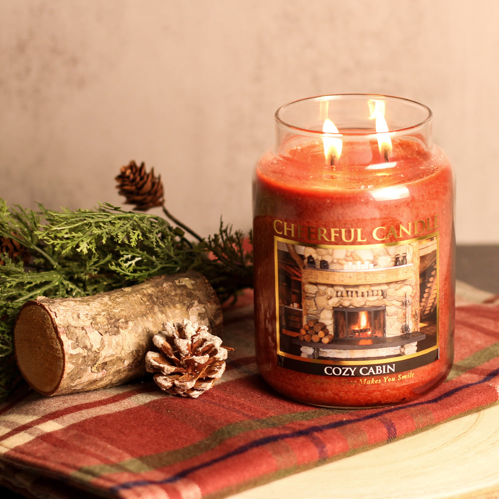 Cozy Cabin - 24 oz Cheerful Candle