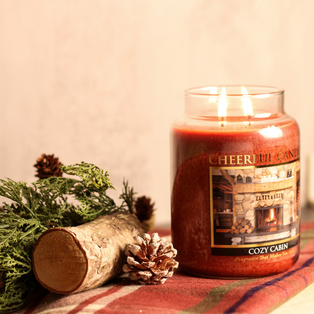 Cozy Cabin - 24 oz Cheerful Candle