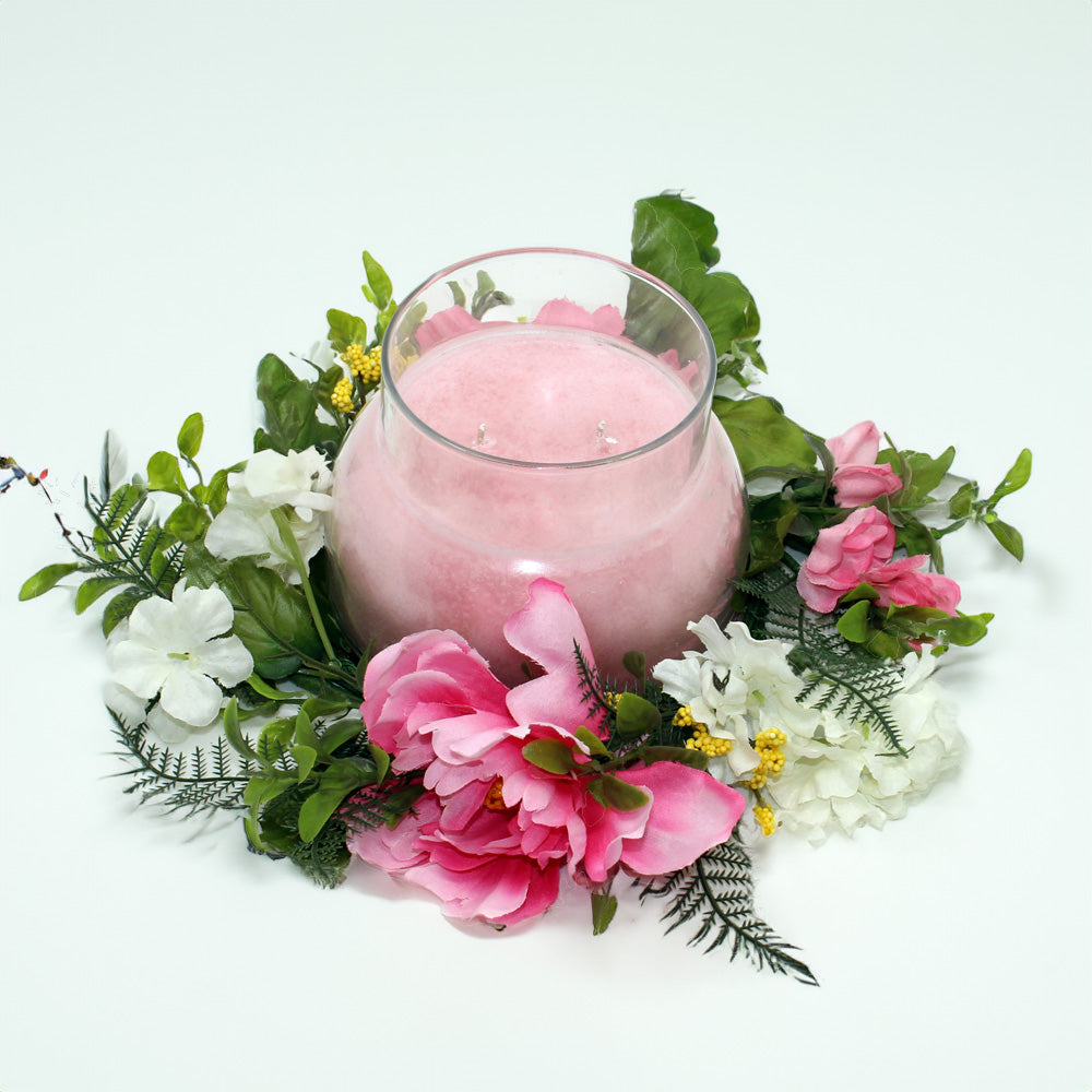 Pink & White Wildflowers - Candle Ring