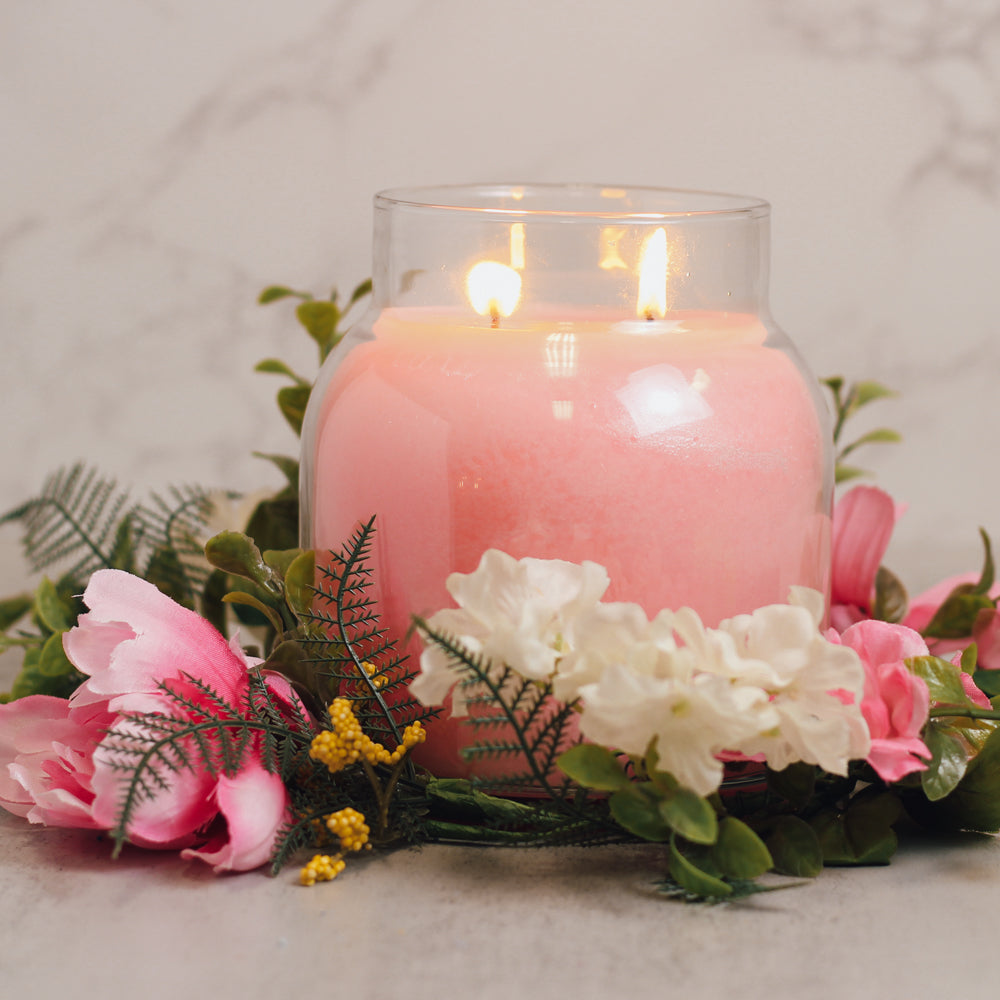 Pink & White Wildflowers - Candle Ring