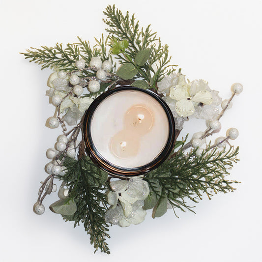 Frosted Winter Flower - Candle Ring