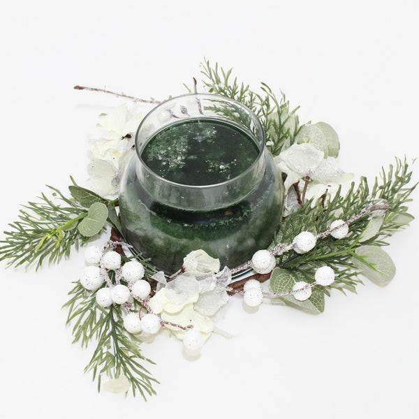 Frosted Winter Flower - Candle Ring
