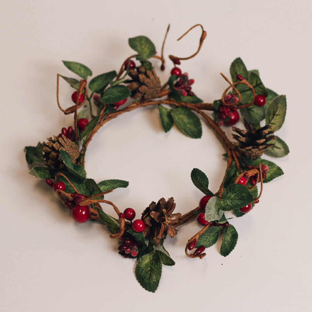 Winter Berry Pine - Candle Ring