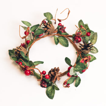 Winter Berry Pine - Candle Ring