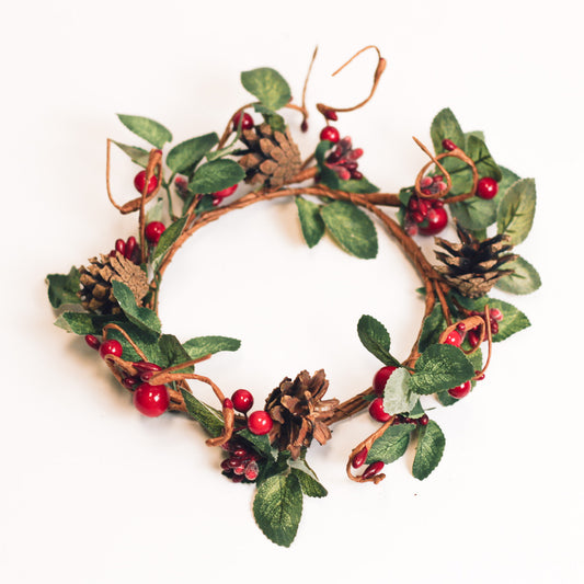 Winter Berry Pine - Candle Ring