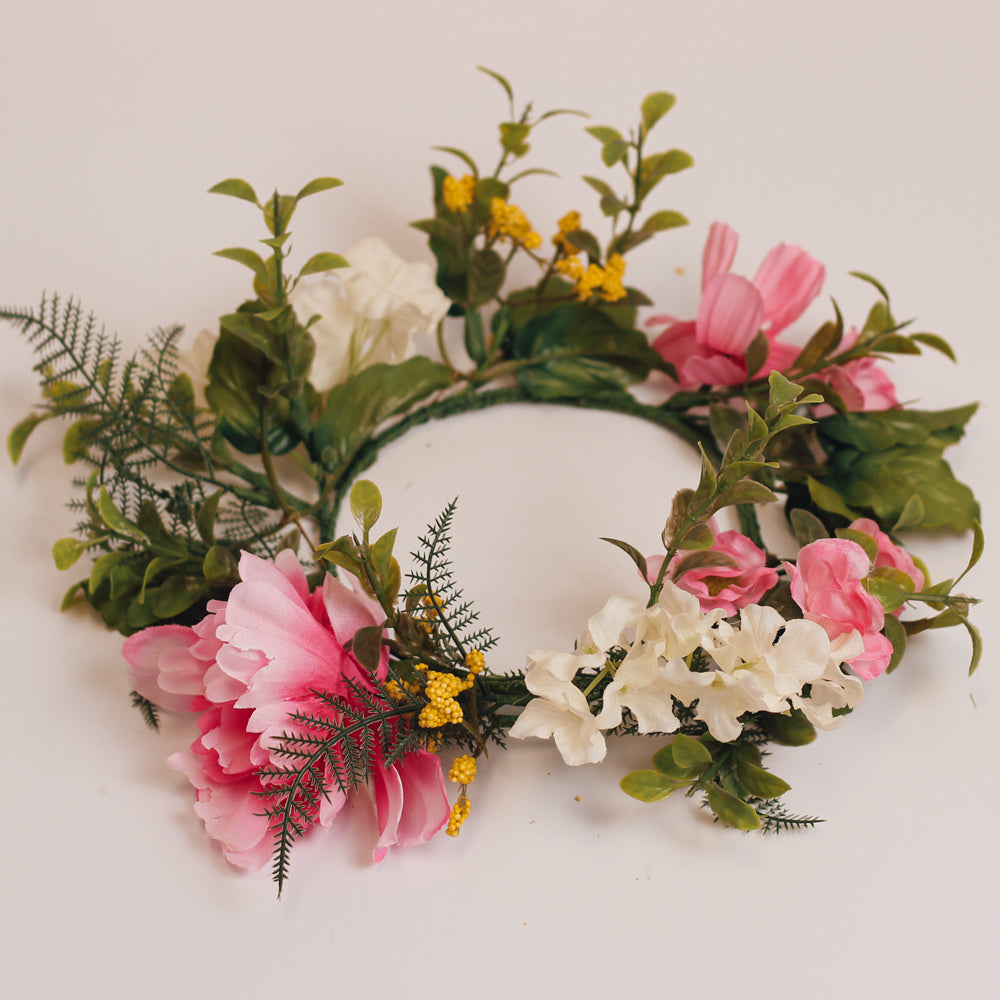 Pink & White Wildflowers - Candle Ring