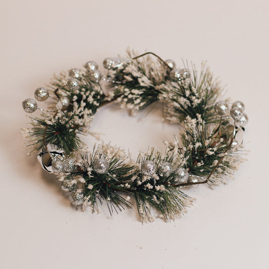 Frosted Silver Bells - Candle Ring