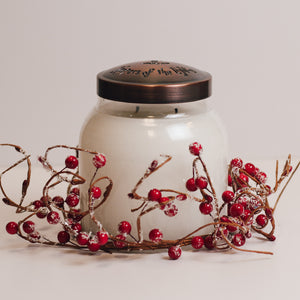 Snowy Cranberry Branch - Candle Ring