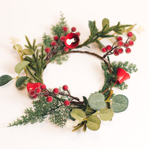 Ringing Bells & Mixed Greens - Candle Ring