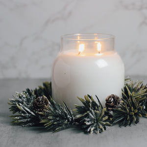 Frozen Pinecones & Greens - Candle Ring