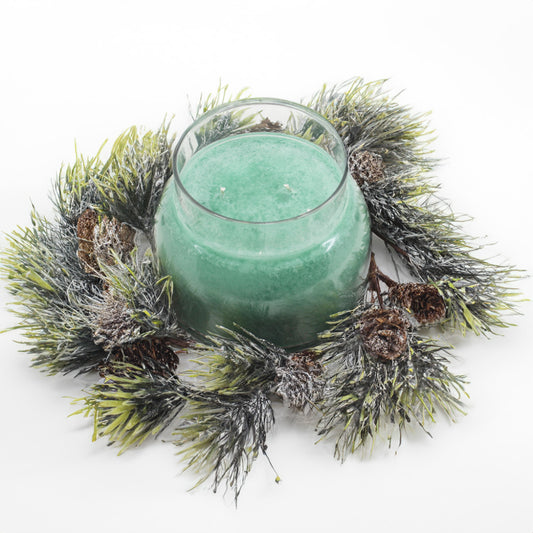Frozen Pinecones & Greens - Candle Ring