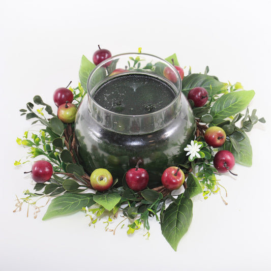Apple & Green Leaves - Candle Ring