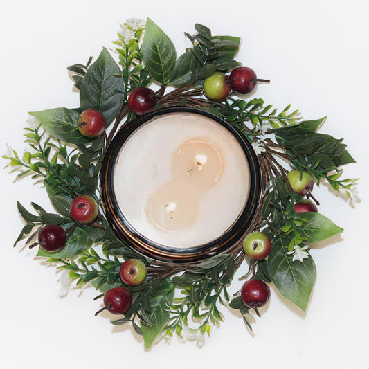 Apple & Green Leaves - Candle Ring