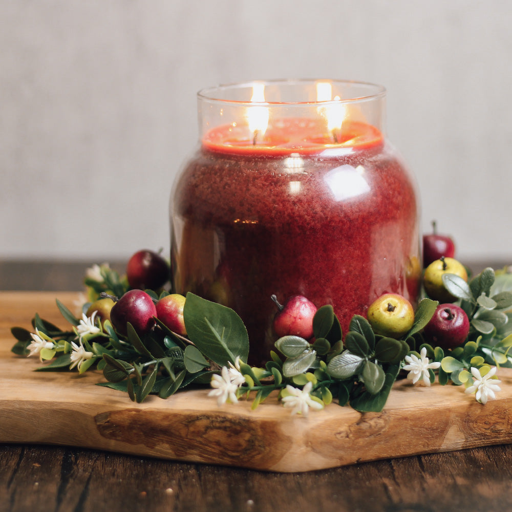 Apple & Green Leaves - Candle Ring