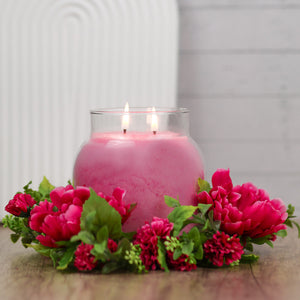 Pink Peony Bloom - Candle Ring