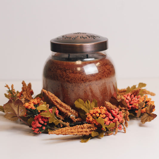 Brown Amaranthus & Foliage - Candle Ring